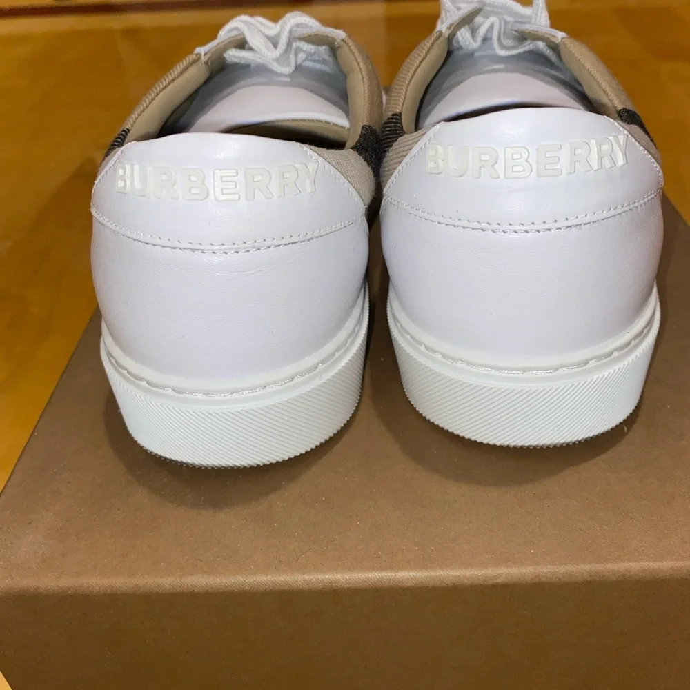 Classic Burberry sneakers worn once. Comes with box. 100% authentic. - Picture 2 of 8